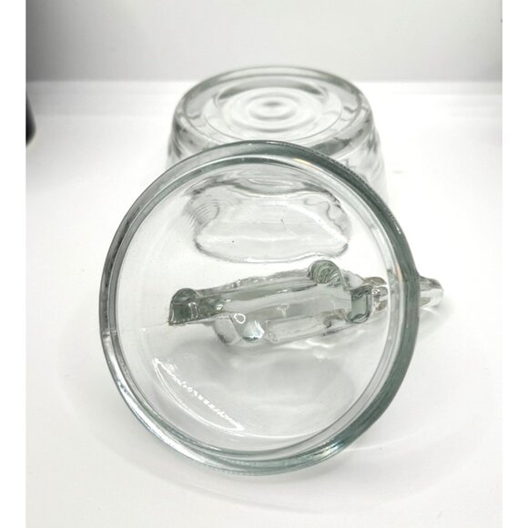 Vintage Jeanette Elephant Crystal Clear Glass Powder Trinket Covered Dish - Picture 8 of 9